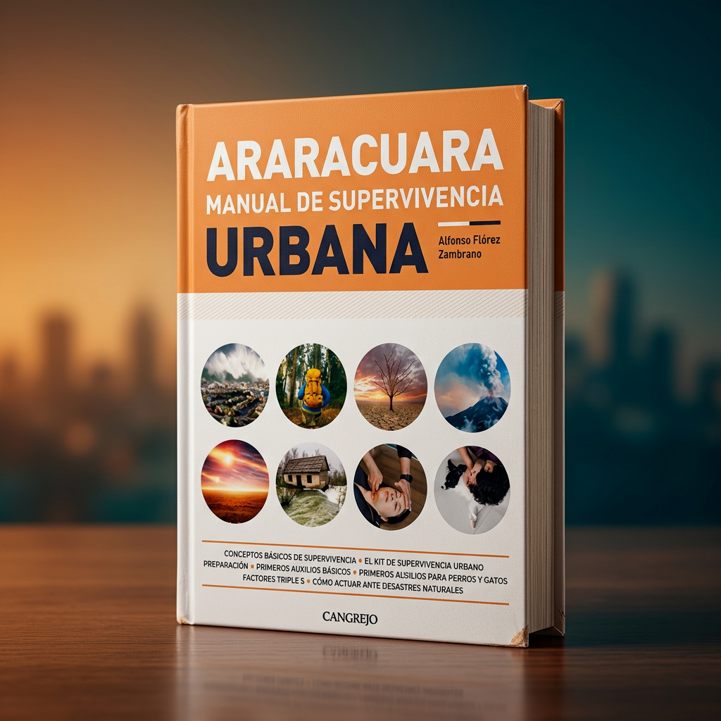 Portada tridimensional del libro Araracuara, manual de supervivencia urbana